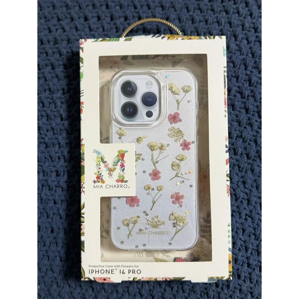 Mia Charro iPhone 14 Pro Case – Floral Protective Cover, Slim Fit, New‎